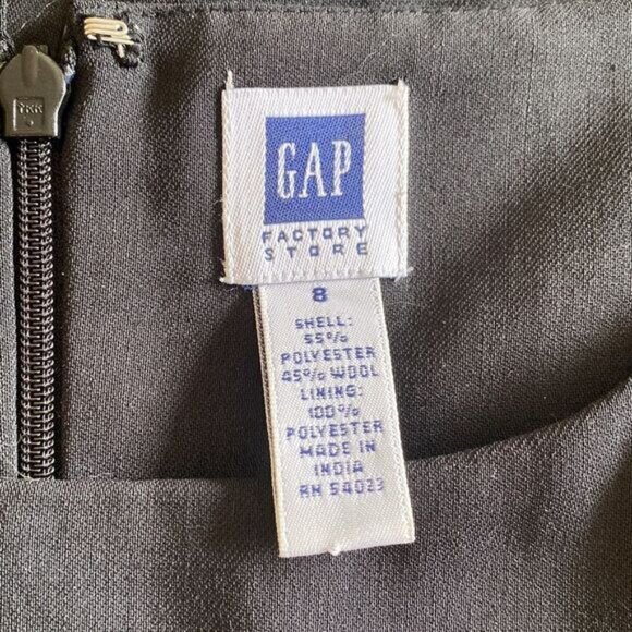 Gap Factory LBD Sleeveless Classic Black Sheath Wool Blend Dress - Picture 7 of 7